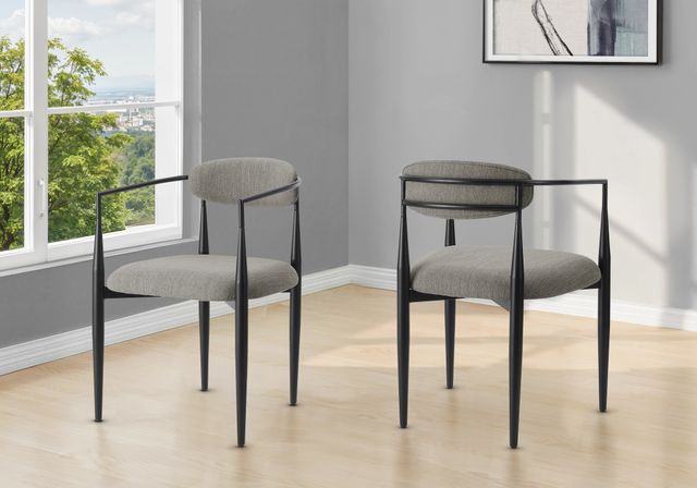 Monarch Specialties Inc. 2-Piece Grey 32" Dining Chair Set with Full Metal Frame-1