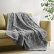 Olliix by Madison Park Claire Luxury Basketweave Grey Faux Fur Throw-4