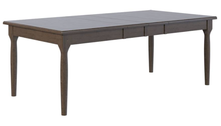 Country View Woodworking Customizable Franklin 76" Elm Top Dining Table with 2-Leaves and Brown Maple Base