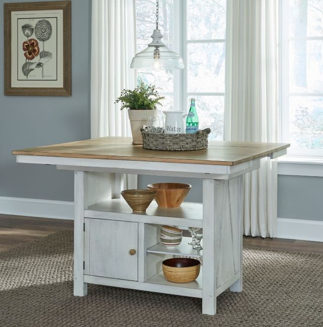 Liberty Furniture Lindsey Farm Sandstone/Weathered White Kitchen Island-1
