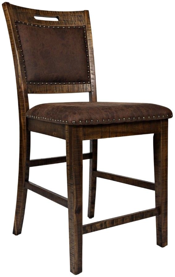 Jofran Inc. Cannon Valley Brown Upholstered Counter Stool-0