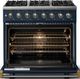 Viking® 5 Series 36" Slate Blue Pro Style Dual Fuel (LP) Range with Brushed Brass Trim-1