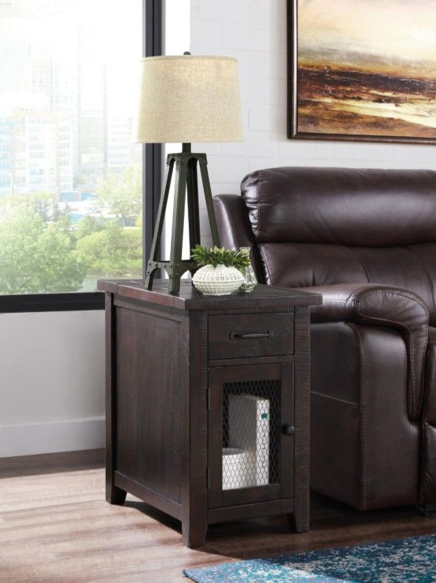 Martin Svensson Rustic Espresso Chairside Table-1