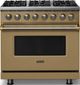 Viking® 5 Series 36" Golden Hour Pro Style Dual Fuel (LP) Range with Brushed Brass Trim-0