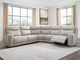 Signature Design by Ashley® Gravier 5-Piece Gray Power Reclining Curved Sectional-1