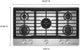 KitchenAid® 36" Stainless Steel Gas Cooktop with 5 Burners and Integrated Wok Grate-4