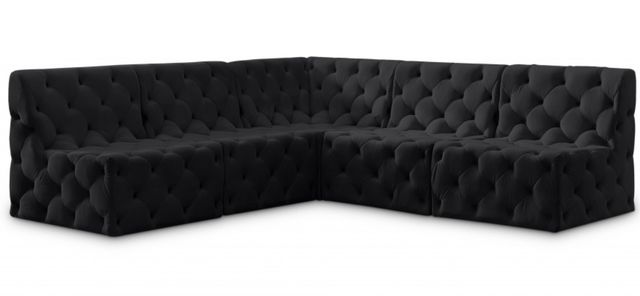Meridian Furniture Tuft 5-Piece Black Modular Sectional Set-0