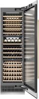 ZLINE Autograph Edition 24" 12.4 Cu. Ft. Triple Zone 100 Bottle Column Wine Cooler in Stainless Steel and Champagne Bronze Accents-4