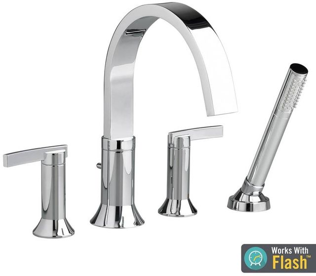 American Standard Berwick® Polished Chrome Deck Mount Roman Tub Filler with Hand Shower-1