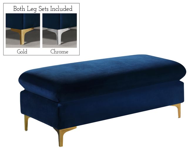 Meridian Furniture Naomi Navy Velvet Ottoman-0