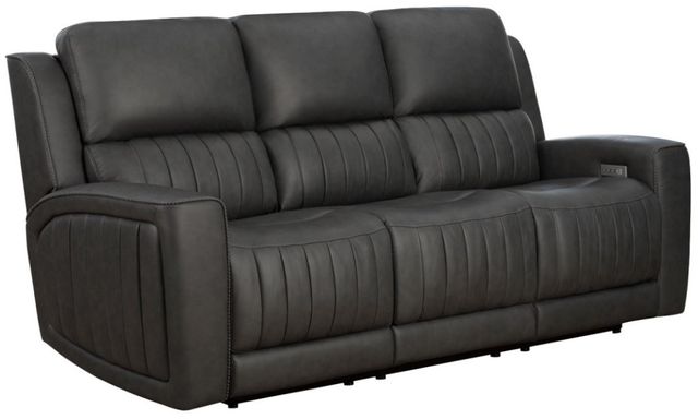 BarcaLounger® Pierce Homerun Dark Gray Leather Power Reclining Sofa-0