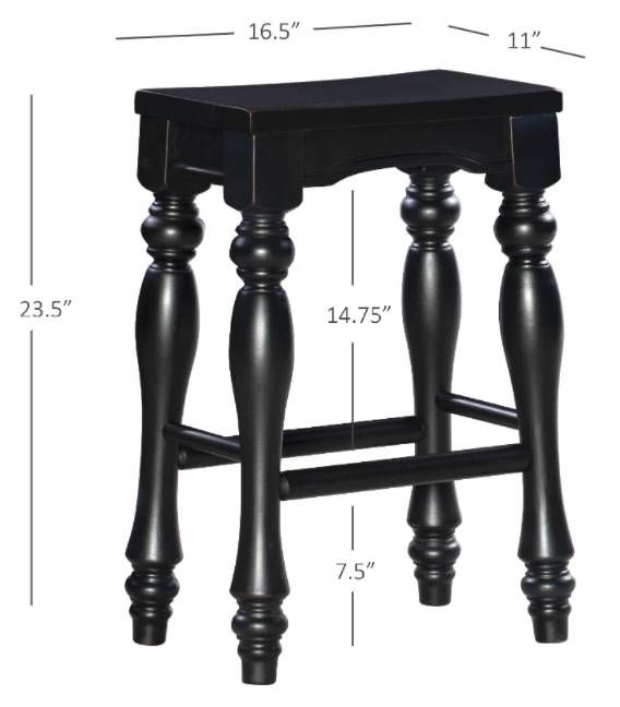 Powell® Pennfield  Black Counter Stool-1