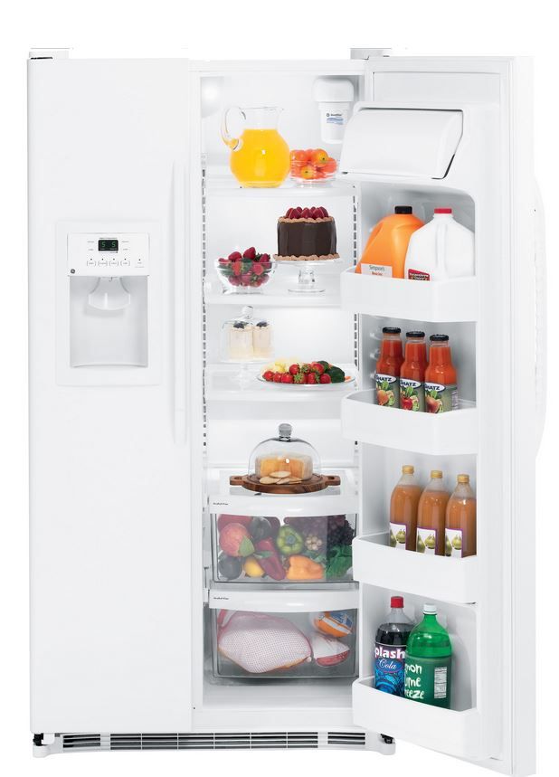 GE® 25.4 Cu. Ft. White Side-by-Side Refrigerator-1
