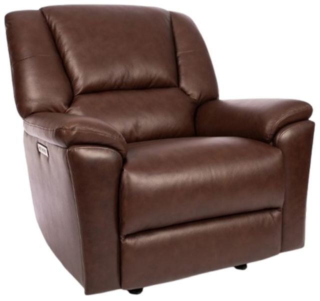 Flexsteel® Customizable Plush Leather Power Gliding Recliner -0