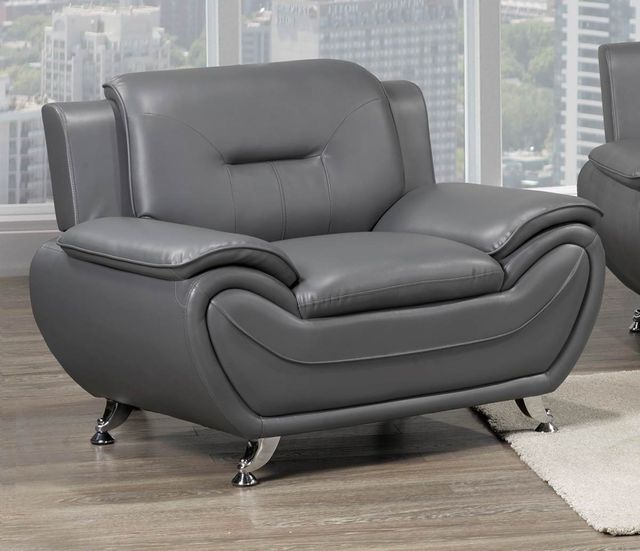 Brassex Inc. Riley Grey Arm Chair-1