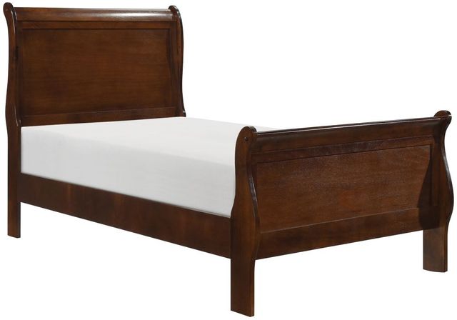 Homelegance® Mayville Brown Cherry Twin Sleigh Bed-0