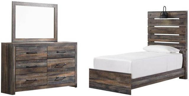 Signature Design by Ashley® Drystan 3-Piece Brown Twin Panel Bed Set-0