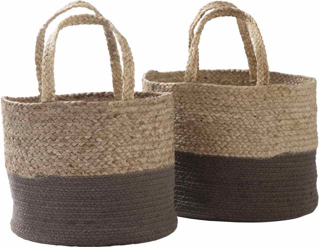 Signature Design by Ashley® Parrish 2-Piece Natural/Charcoal Basket Set-0