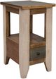 International Furniture Direct Antique Brown Chairside Table with Beige Base-0
