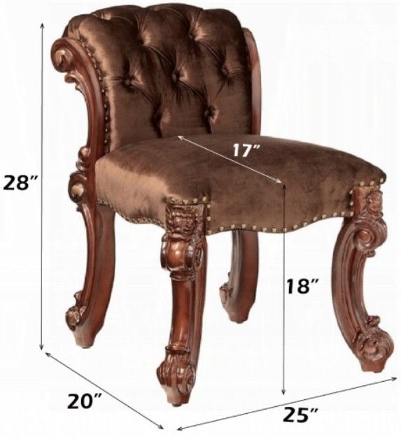 ACME Furniture Vendome Cherry Vanity Stool-3
