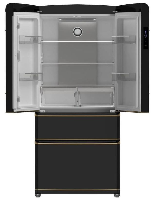 FORNO® Luigi 33 in. 18.0 Cu. Ft. Black Counter Depth French Door Refrigerator-3