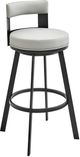 Armen Living Flynn Black/Light Gray Swivel Counter Stool-0