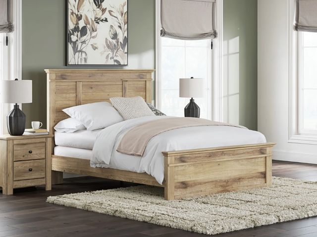 Signature Design by Ashley® Makidern Tan Queen Panel Bed-1