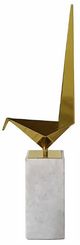 A & B Home Gold/White Close to You Large Marble Base Accent Statuary-3
