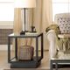 Riverside Furniture Kali Glass Top Side Table with Black Metal Base-2
