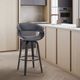 Armen Living Julyssa Black Brushed/Gray Swivel Counter Stool-1