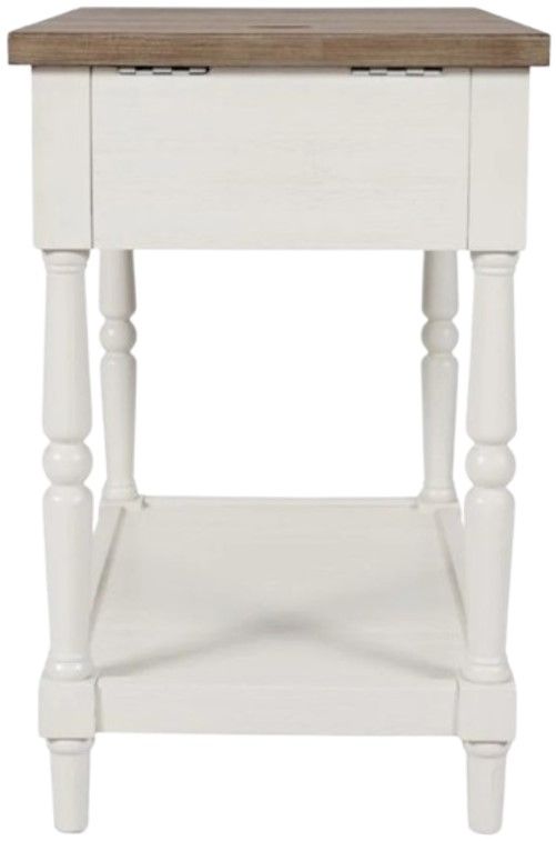 Jofran Inc. Grafton Farms Antique White Power Chairside Table-2