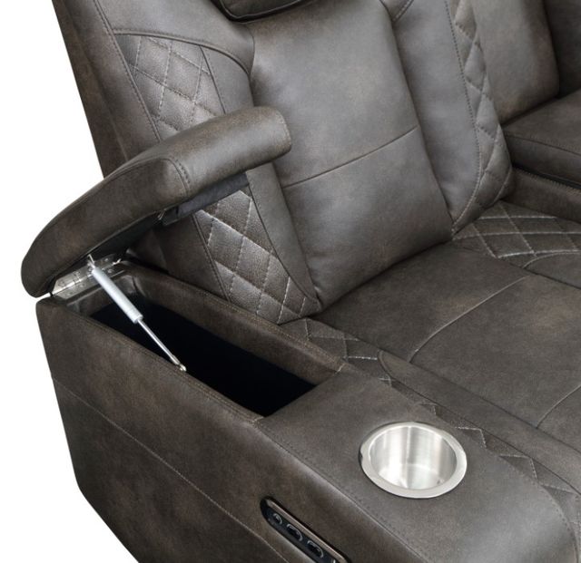 Mazin Furniture Tabor Brownish Gray Power Reclining Loveseat-3