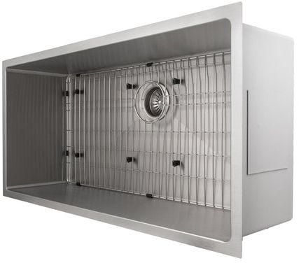 ZLINE Meribel 33" Satin Stainless Steel Undermount Single Bowl Kitchen Sink with Bottom Grid-2