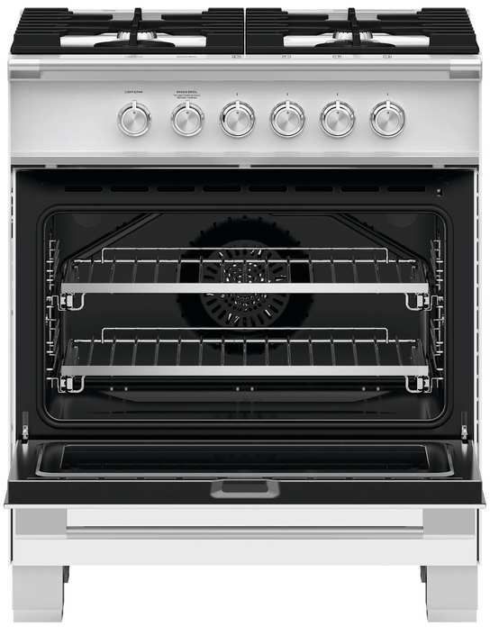 Fisher & Paykel 30" White Pro Style Natural Gas Range-1