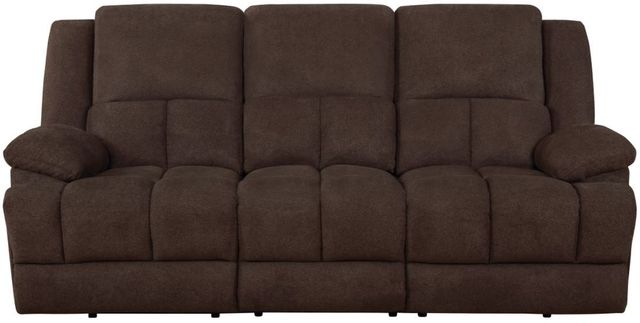 Coaster® Waterbury Brown Upholstered Motion Sofa-0