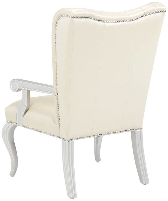 Michael Amini® Hollywood Swank Creamy Pearl/Silver Desk Chair-3