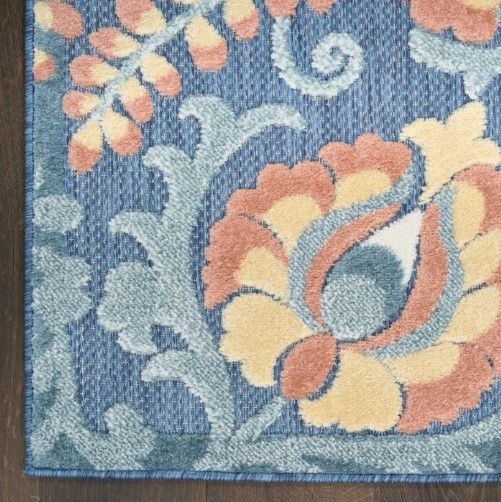 Nourison Home™ Aloha Blue Rose 5'x8' Style 1 Area Rug-4