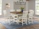 Elements International Bellevue 7-Piece Antique White/Walnut Counter Height Dining Set-2