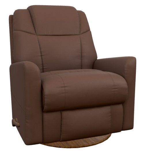 La-Z-Boy® Sparrow Chestnut Leather Manual Swivel Gliding Recliner-0
