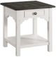 Riverside Furniture Grand Haven Rich Charcoal Square Side Table with Feathered White Base-0