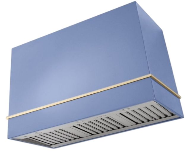 AGA Loge 48" Carnaby Blue Wall Mounted Range Hood with Brushed Nickel Trim-0