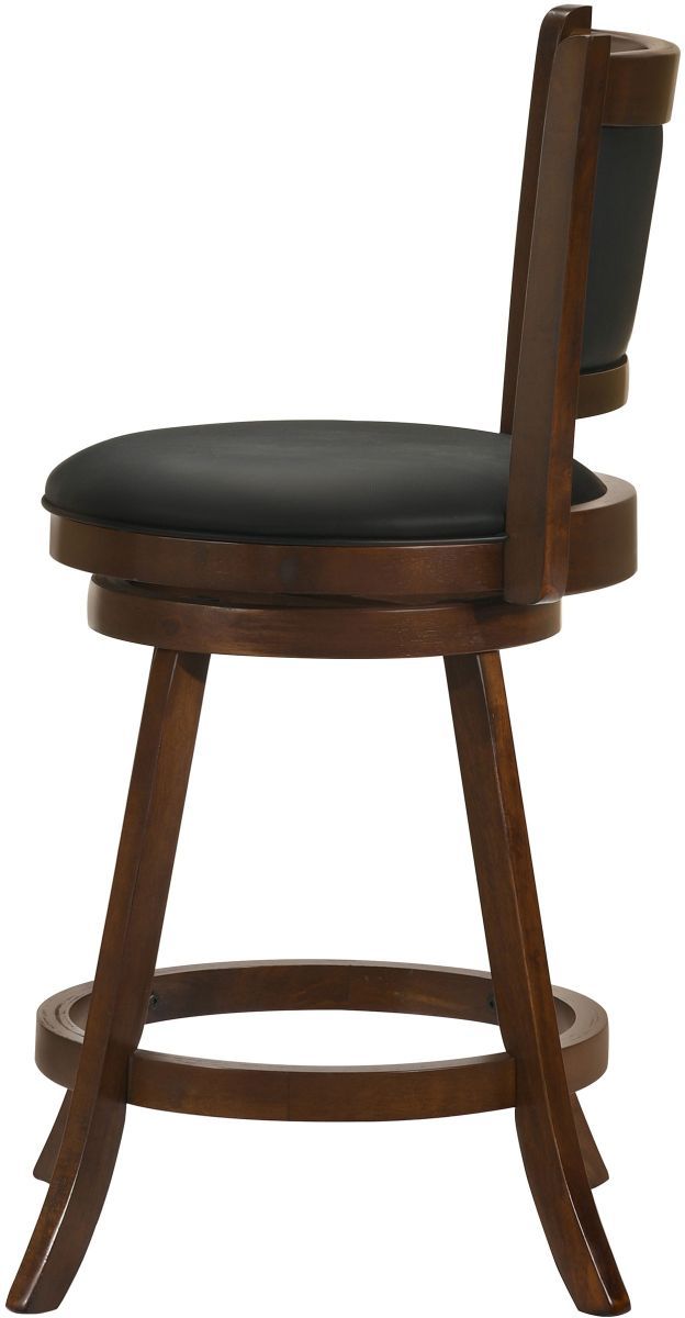 Coaster® Broxton 2-Piece Chestnut/Black Upholstered Swivel Counter Stools-4