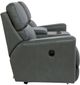 La-Z-Boy® Apollo Blue Grey Leather Manual Reclining Loveseat with Console-2