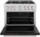 ZLINE Classic 36" Stainless Steel Pro Style Gas Range with Black Matte Door-4