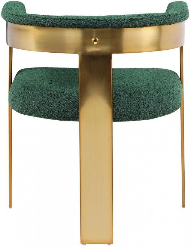 Meridian Furniture Romeo Green/Brushed Gold Boucle Upholstered Dining Chair-3