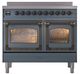 Ilve® Nostalgie II Noblesse 40'' Blue Gray Pro Style Induction Range with Burnished Trim-1