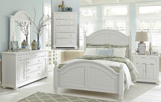 Liberty Furniture Summer House l 5-Piece Oyster White Poster Bedroom Set-0