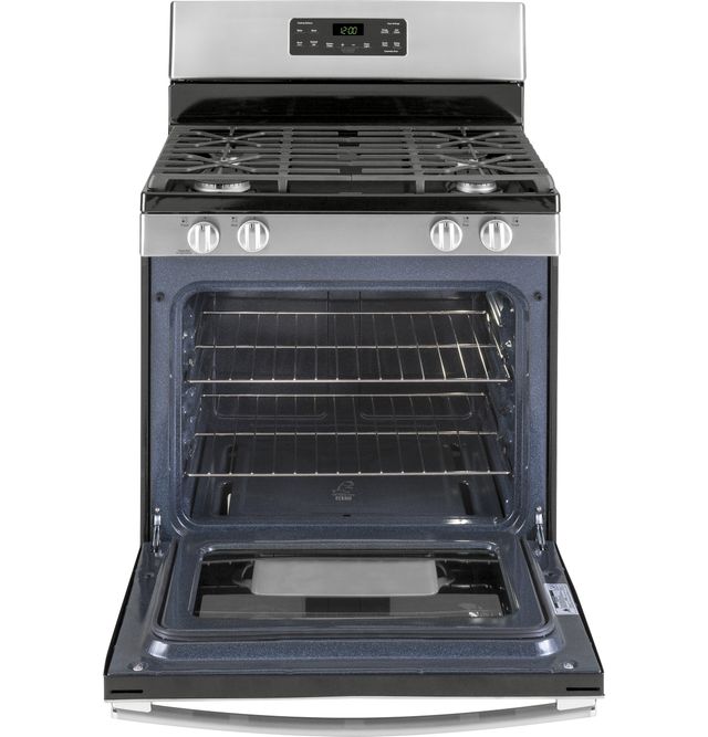 GE® 30" Free Standing Gas Range-Stainless Steel/Black-1