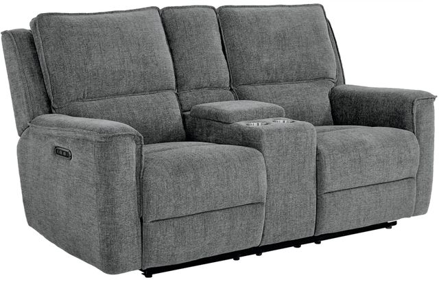 Bassett® Furniture Club Level Calvin Forest Power Reclining Loveseat with Console-1