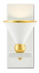 Currey & Company Moderne Gesso White/Contemporary Gold Leaf Wall Sconce-0